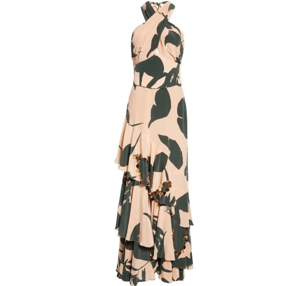 Johanna Ortiz Ancient Colorways Halter Maxi Dress